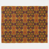 Fractale Bloom in Herfstkleuren Fleece Deken (Voorkant (Horizontaal))