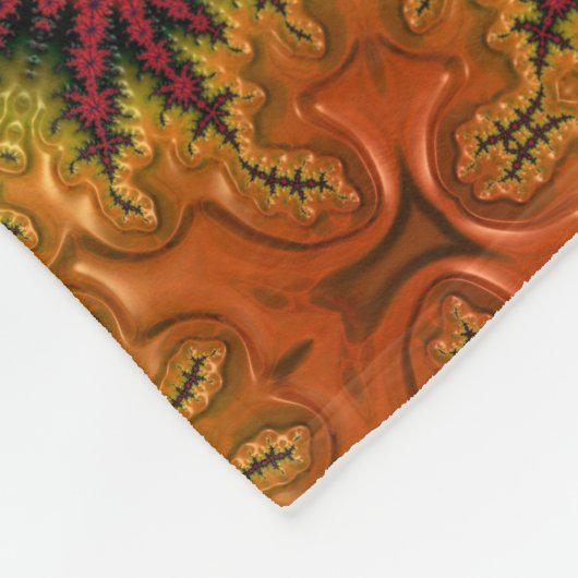 Fractale Bloom in Herfstkleuren Fleece Deken (Hoek)