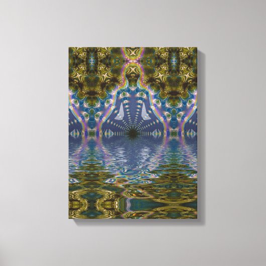 Fractale Chakra Yoga Meditatie Ingepakte Canvas Afdruk (Voorkant)