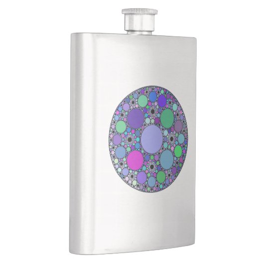 Fractale cirkels in Paarse roze blauw groen Flacon (Rechts)