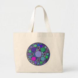 Fractale cirkels in Paarse roze blauw groen Grote Tote Bag
