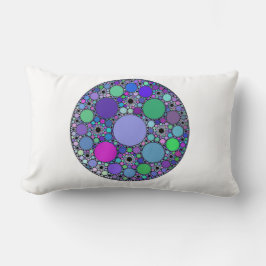 Fractale cirkels in Paarse roze blauw groen Kussen