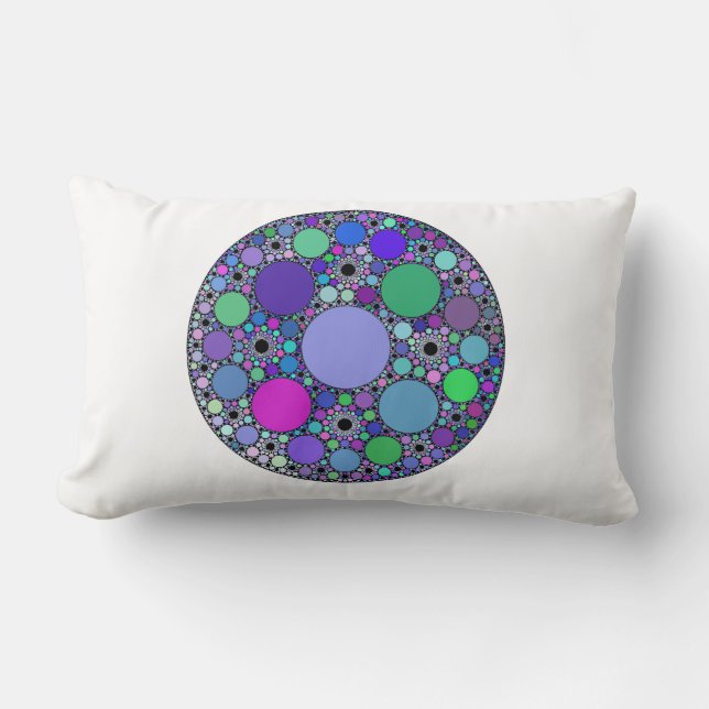 Fractale cirkels in Paarse roze blauw groen Kussen (Voorkant)