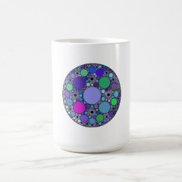 Fractale cirkels in Paarse roze blauw groen Magische Mok