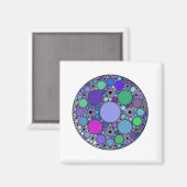 Fractale cirkels in Paarse roze blauw groen Magneet (Voorkant / Achterkant)