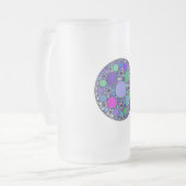 Fractale cirkels in Paarse roze blauw groen Matglas Bierpul (Voorkant links)