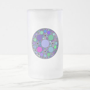 Fractale cirkels in Paarse roze blauw groen Matglas Bierpul