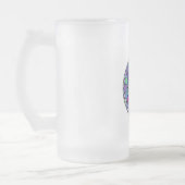 Fractale cirkels in Paarse roze blauw groen Matglas Bierpul (Links)