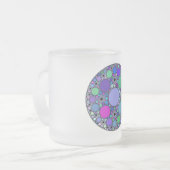 Fractale cirkels in Paarse roze blauw groen Matglas Koffiemok (Voorkant links)