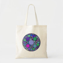 Fractale cirkels in Paarse roze blauw groen