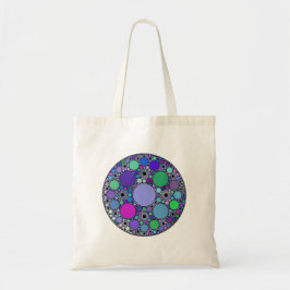 Fractale cirkels in Paarse roze blauw groen Tote Bag
