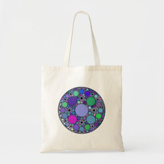 Fractale cirkels in Paarse roze blauw groen Tote Bag (Voorkant)