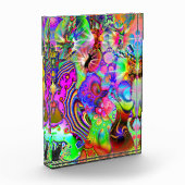 Fractale danskleurillustratie acryl blok (Links)