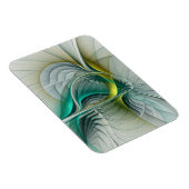 Fractale evolutie, gouden turquoise abstracte kuns magneet (Rechterzijde)
