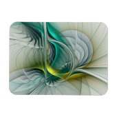 Fractale evolutie, gouden turquoise abstracte kuns magneet (Horizontaal)