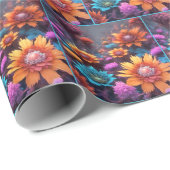Fractale Fantasie Bloemen Cadeaupapier (Rol Hoek)