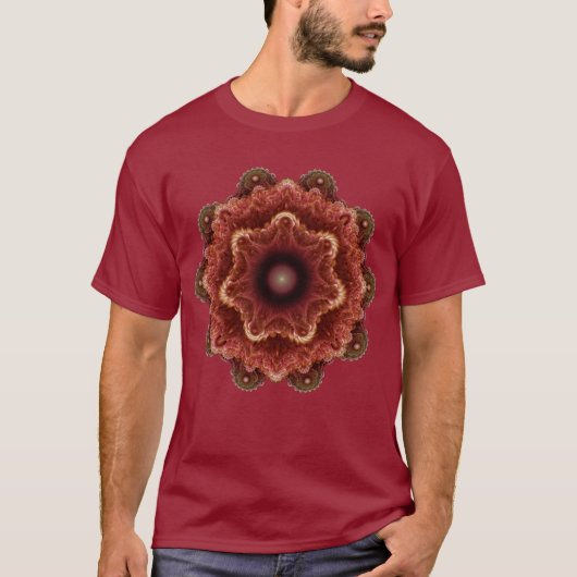 Fractale fantasierode ornament t-shirt (Voorkant)
