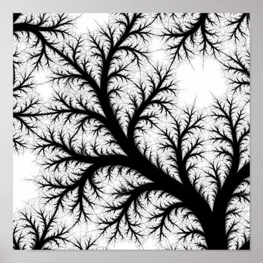 Fractale Filigree Flow Decoupage Sjabloon Lijnkuns Poster (Voorkant)