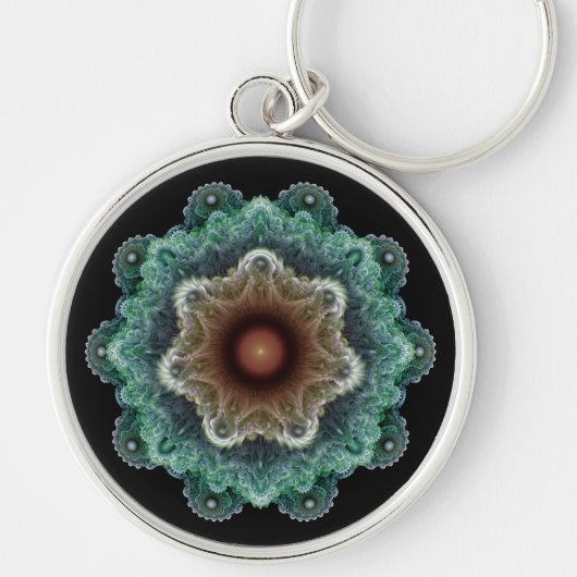 Fractale flamboyante ornament sleutelhanger (Voorkant)