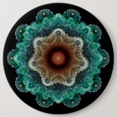 Fractale flamboyante versiering ronde button 6,0 cm (Voorkant)