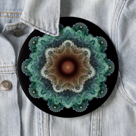 Fractale flamboyante versiering ronde button 6,0 cm (In situ)