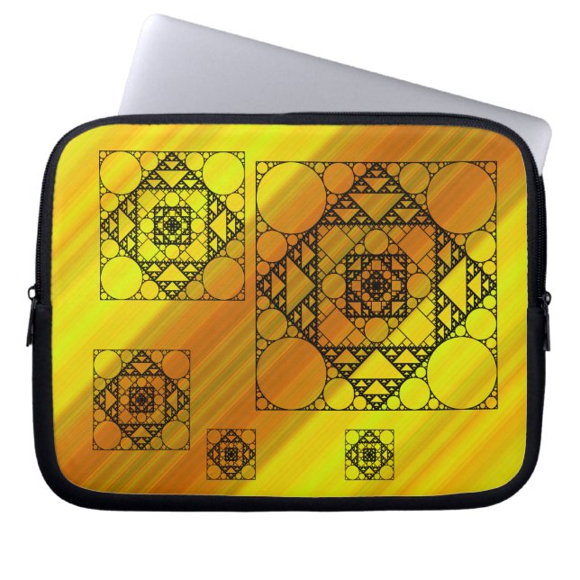 Fractale geometrie laptophoes laptop sleeve (Voorkant)