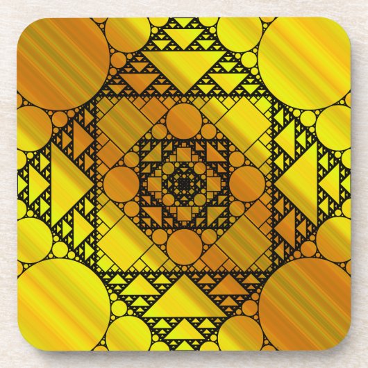 Fractale geometrie vierkante coaster onderzetter (Voorkant)