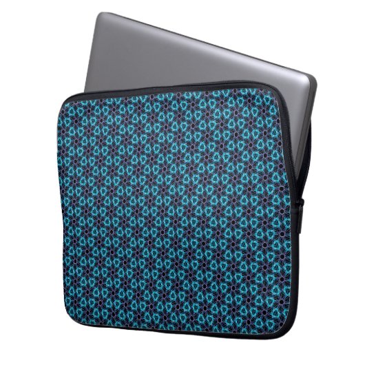 Fractale gloed laptop sleeve (Voorkant Links)