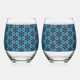 Fractale gloed wijnglas zonder voet