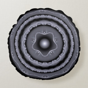 Fractale grijze visionaire decoratie rond kussen