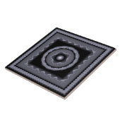 Fractale grijze visionaire decoratie tegeltje (Zijkant)