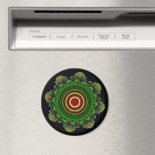 Fractale groene feeënornament magneet (Insitu (Vaatwasser))