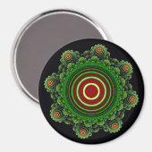 Fractale groene feeënornament magneet (Voorkant / Achterkant)