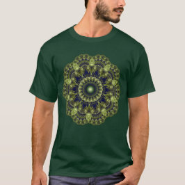 Fractale groene mozaïekornament t-shirt