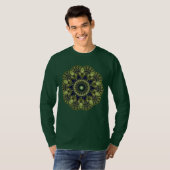 Fractale groene mozaïekornament t-shirt (Voorkant volledig)