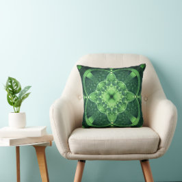 Fractale groene St. Patrick's Day Lucky Shamrock Kussen
