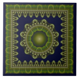 Fractale heldere omlijste mandala tegeltje