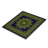 Fractale heldere omlijste mandala tegeltje (Zijkant)