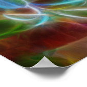 Fractale herfstbladeren regenboog poster (Hoek)
