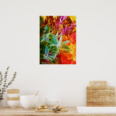 Fractale herfstbladeren regenboog poster (Keuken)
