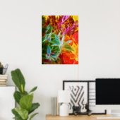 Fractale herfstbladeren regenboog poster (Thuiskantoor)
