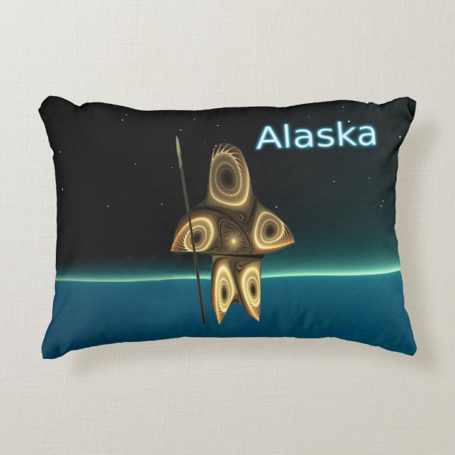 Fractale Inuit-jager - Alaska Accent Kussen (Voorkant)
