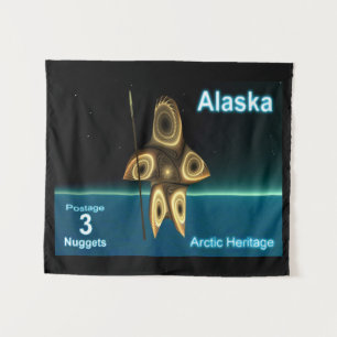 Fractale Inuit-jager - Alaska Postzegel Wandkleed