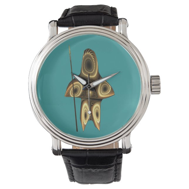 Fractale Inuit-jager Horloge (Voorkant)