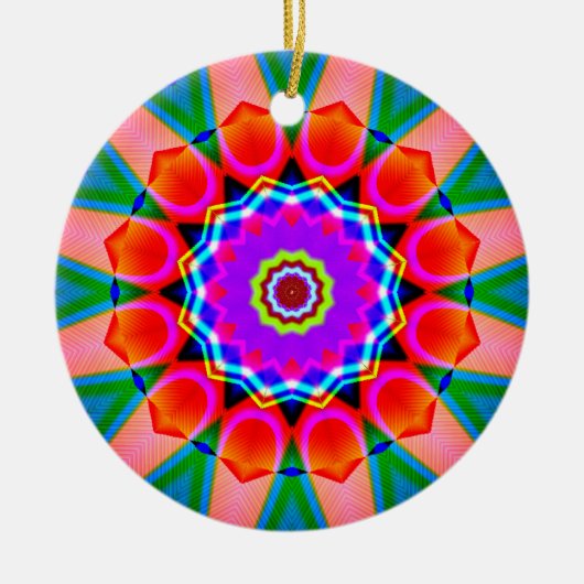 Fractale Kaleidoscoop 03 Keramisch Ornament (Voorkant)