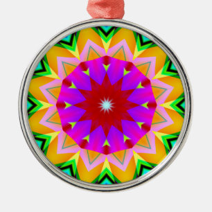 Fractale Kaleidoscoop 04 Metalen Ornament