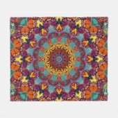 Fractale Kaleidoscoop Mandala Patroon-64351 Fleece Deken (Voorkant (Horizontaal))