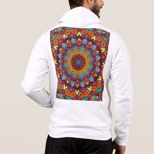 Fractale Kaleidoscoop Mandala Patroon-64351 Hoodie (Achterkant)