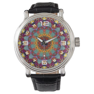 Fractale Kaleidoscoop Mandala Patroon-64351 Horloge