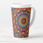 Fractale Kaleidoscoop Mandala Patroon-64351 Latte Mok (Rechterhoek)